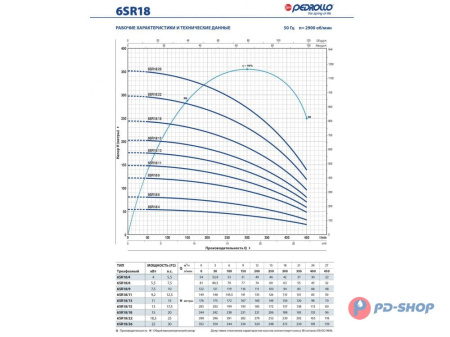 Насос скважинный Pedrollo 6SR 18/09 - PD