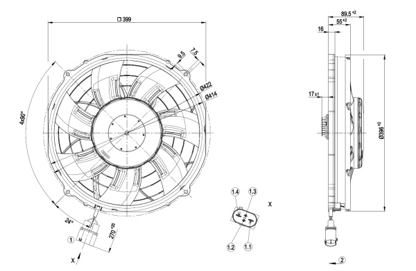 Осевой вентилятор ebmpapst W3G385CT5361